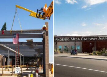 $28 m Gateway Airport terminal expansion tops out in Arizona