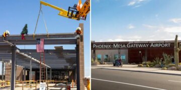$28 m Gateway Airport terminal expansion tops out in Arizona