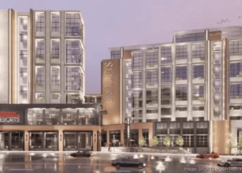 The Sports Illustrated Resort at Lago Mar is a 200-room, nine-story sports-themed resort that will open in Texas City.