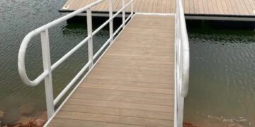 Floating dock installation for Shoreline Lake Las Vegas.