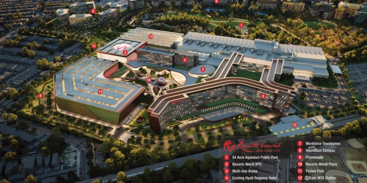 Resorts World Casino in New York City has just revealed an ambitious $5 billion expansion plan, this proposal aims to transform Southeast Queens into a vibrant entertainment destination, complete with a concert hall and various other amenities.